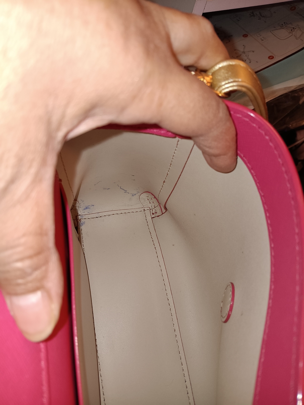 kate spade Pink Crossbody Bag with Gold Strap and Bow Detail - Picture 14 of 14